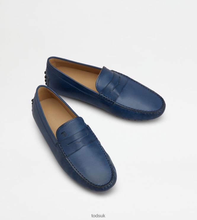 Tod's Men Gommino Driving Shoes in Leather 602L84738 Blue