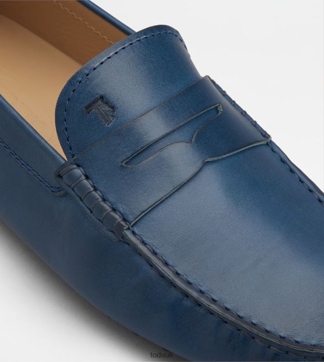 Tod's Men Gommino Driving Shoes in Leather 602L84738 Blue