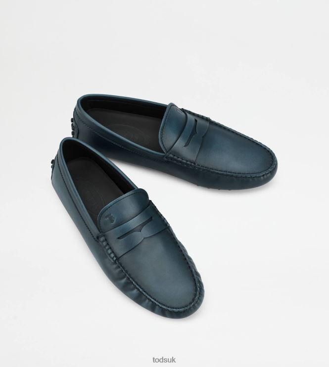 Tod's Men Gommino Driving Shoes in Leather 602L84778 Blue