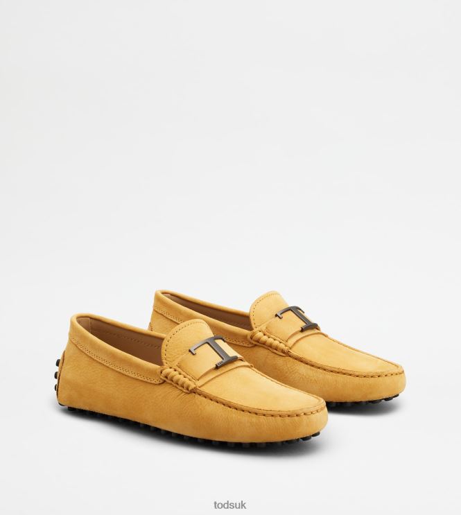 Tod's Men Gommino Driving Shoes in Nubuck 602L84722 Yellow