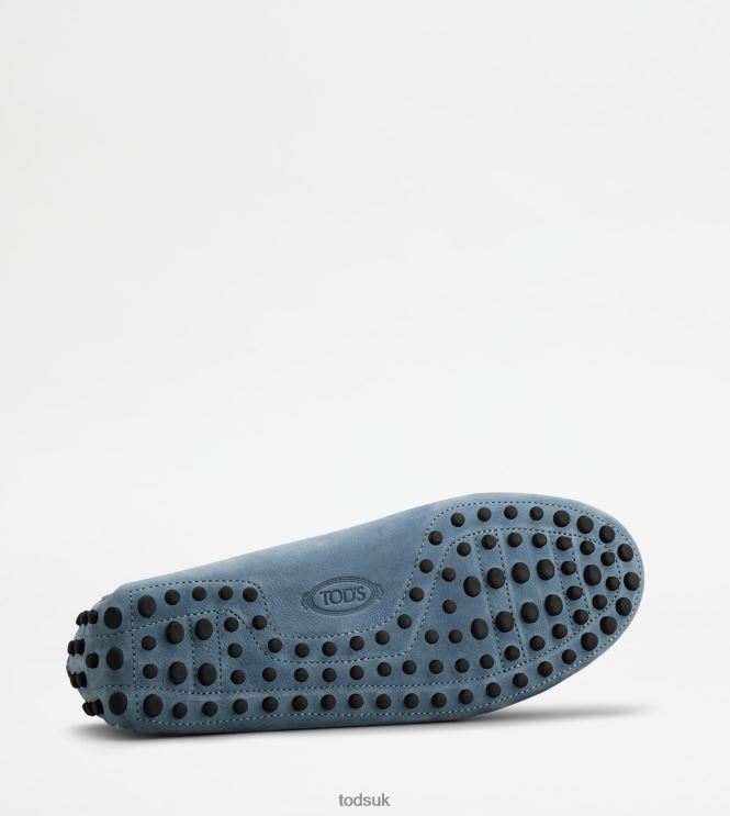 Tod's Men Gommino Driving Shoes in Nubuck 602L84723 Light Blue
