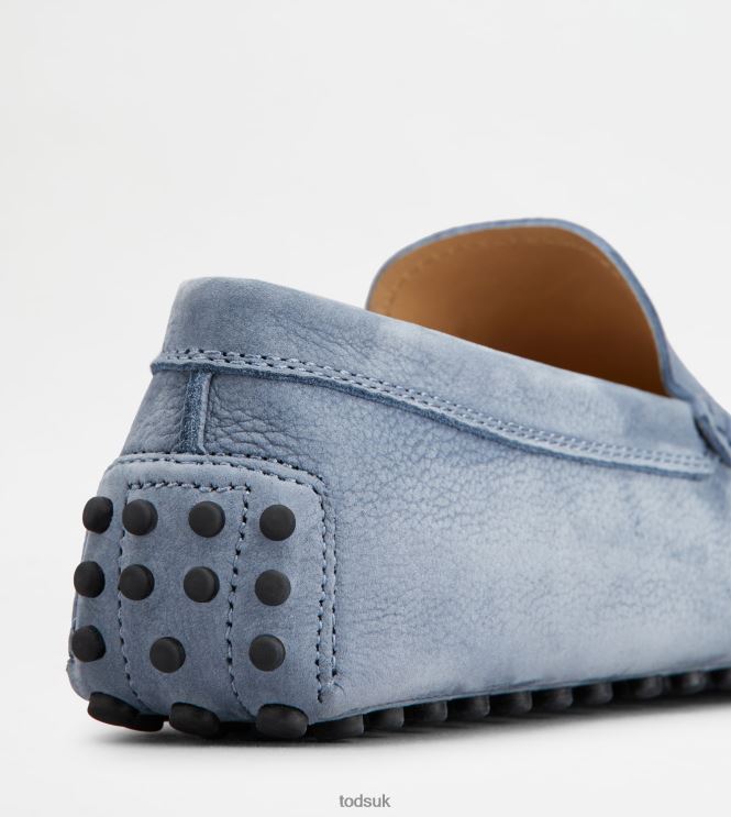 Tod's Men Gommino Driving Shoes in Nubuck 602L84726 Light Blue