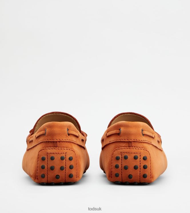Tod's Men Gommino Driving Shoes in Nubuck 602L84743 Orange