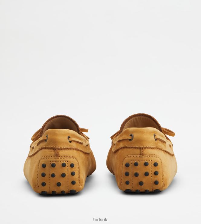 Tod's Men Gommino Driving Shoes in Nubuck 602L84744 Yellow