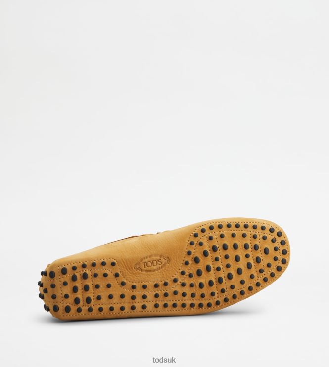 Tod's Men Gommino Driving Shoes in Nubuck 602L84744 Yellow