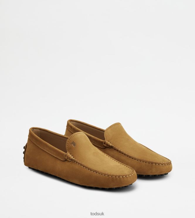 Tod's Men Gommino Driving Shoes in Nubuck 602L84763 Brown
