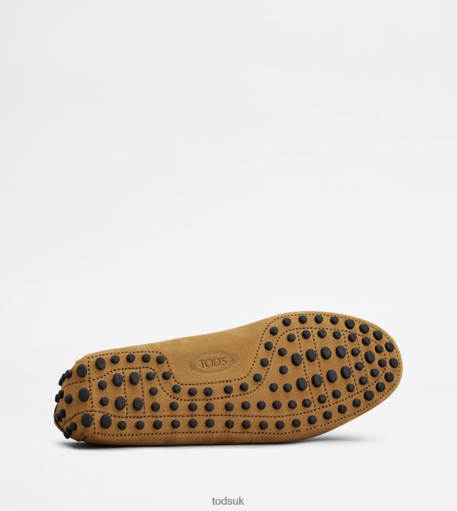 Tod's Men Gommino Driving Shoes in Nubuck 602L84763 Brown