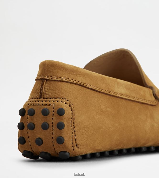 Tod's Men Gommino Driving Shoes in Nubuck 602L84763 Brown