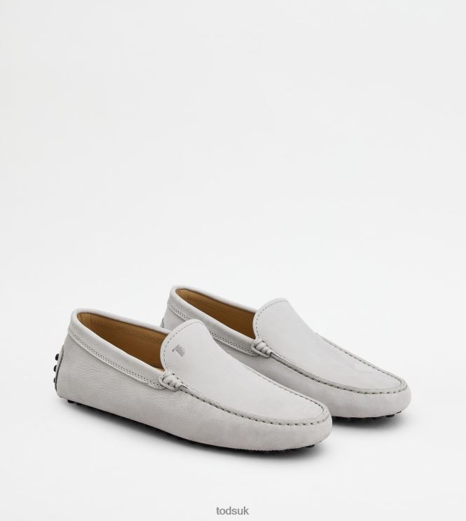 Tod's Men Gommino Driving Shoes in Nubuck 602L84764 Light Blue