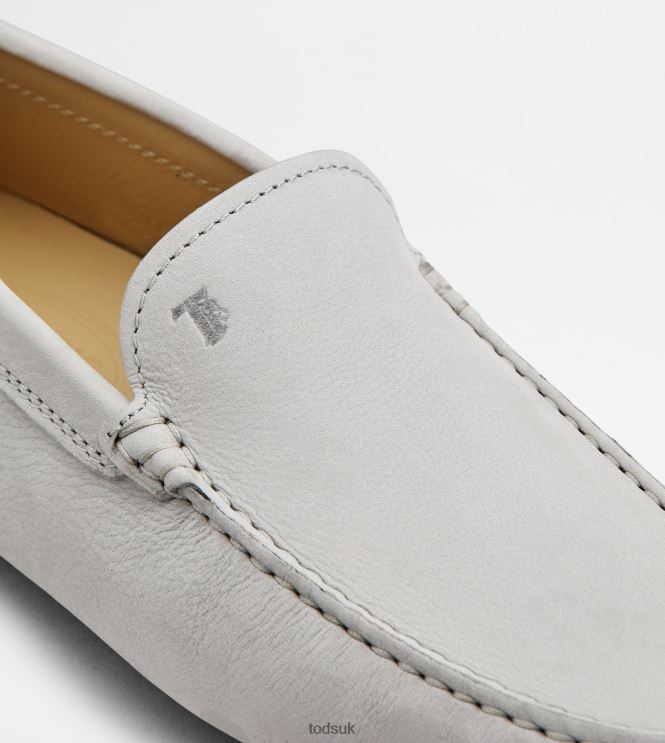 Tod's Men Gommino Driving Shoes in Nubuck 602L84764 Light Blue