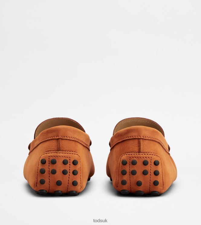 Tod's Men Gommino Driving Shoes in Nubuck 602L84765 Orange