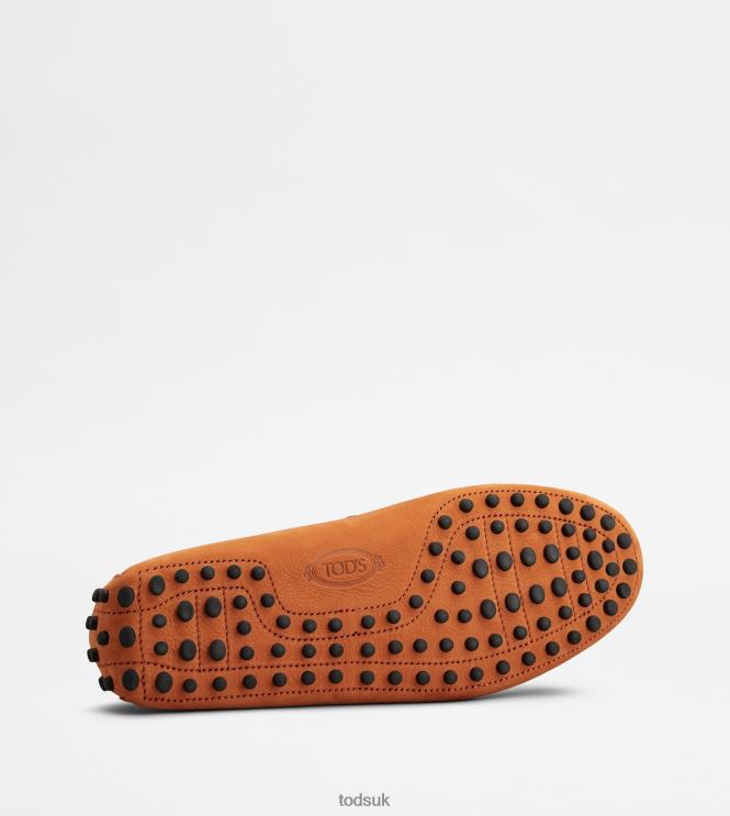 Tod's Men Gommino Driving Shoes in Nubuck 602L84765 Orange