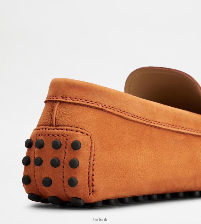 Tod's Men Gommino Driving Shoes in Nubuck 602L84765 Orange