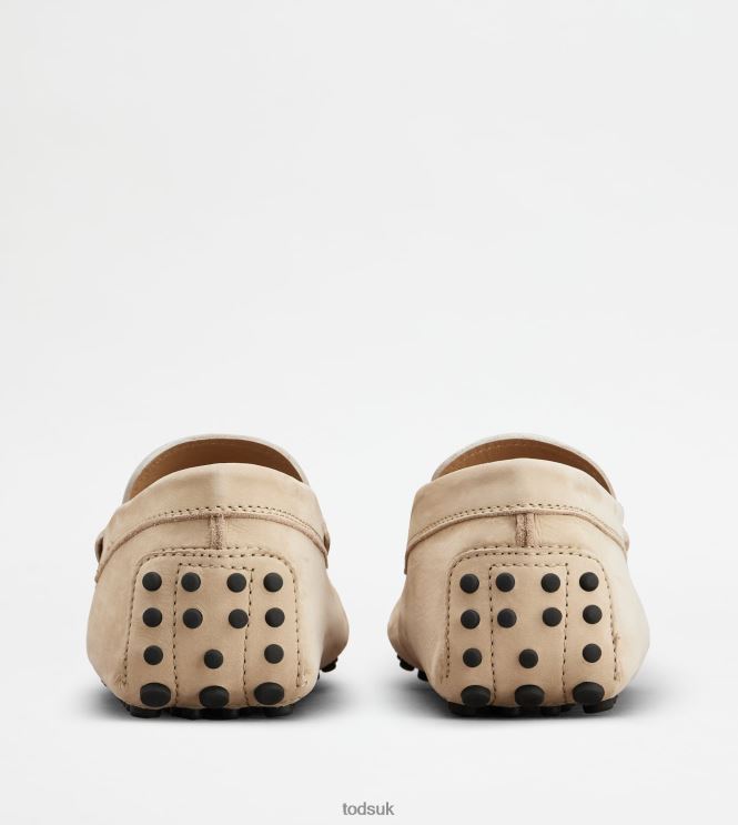 Tod's Men Gommino Driving Shoes in Nubuck 602L84774 Beige
