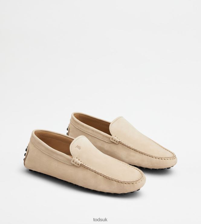 Tod's Men Gommino Driving Shoes in Nubuck 602L84774 Beige