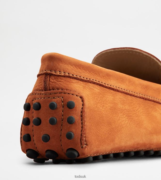 Tod's Men Gommino Driving Shoes in Nubuck 602L84776 Orange