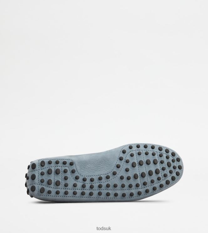 Tod's Men Gommino Driving Shoes in Nubuck 602L84777 Light Blue