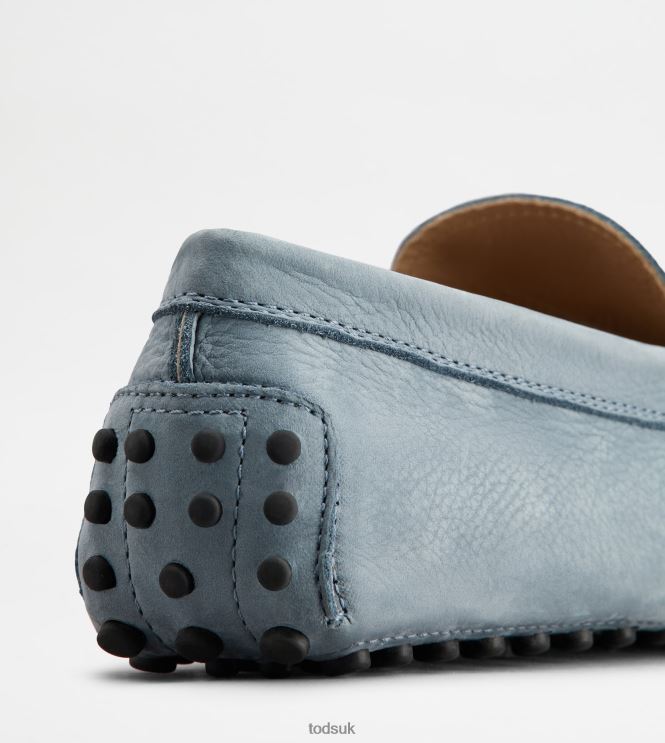 Tod's Men Gommino Driving Shoes in Nubuck 602L84777 Light Blue
