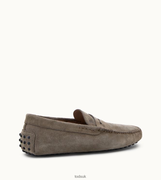 Tod's Men Gommino Driving Shoes in Suede 602L84735 Beige