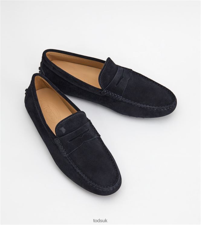 Tod's Men Gommino Driving Shoes in Suede 602L84739 Black
