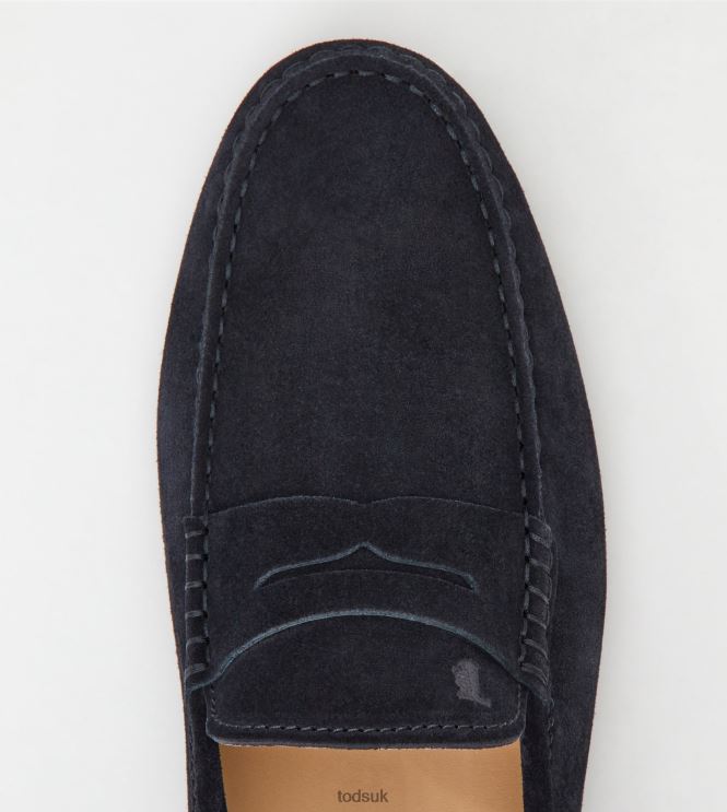 Tod's Men Gommino Driving Shoes in Suede 602L84739 Black