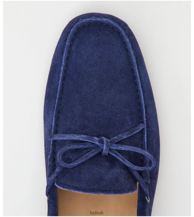 Tod's Men Gommino Driving Shoes in Suede 602L84748 Blue