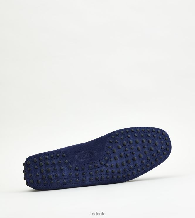 Tod's Men Gommino Driving Shoes in Suede 602L84748 Blue