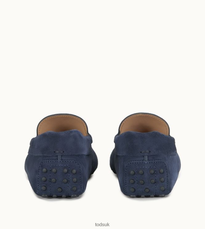 Tod's Men Gommino Driving Shoes in Suede 602L84761 Blue