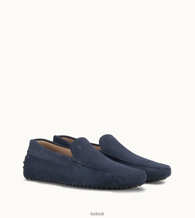 Tod's Men Gommino Driving Shoes in Suede 602L84761 Blue