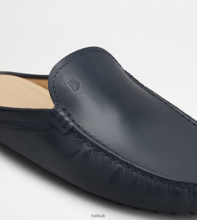 Tod's Men Gommino Mule Shoes in Leather 602L84762 Blue