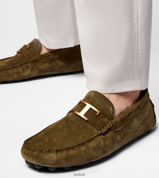 Tod's Men T Timeless Gommino Bubble in Suede 602L84717 Green/Grey