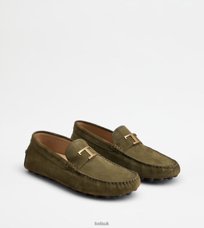 Tod's Men T Timeless Gommino Bubble in Suede 602L84717 Green/Grey