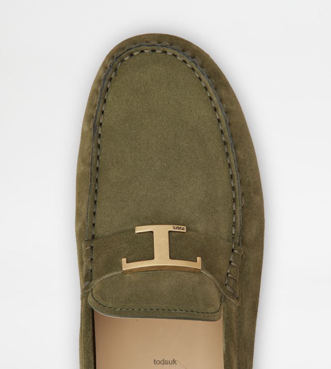 Tod's Men T Timeless Gommino Bubble in Suede 602L84717 Green/Grey