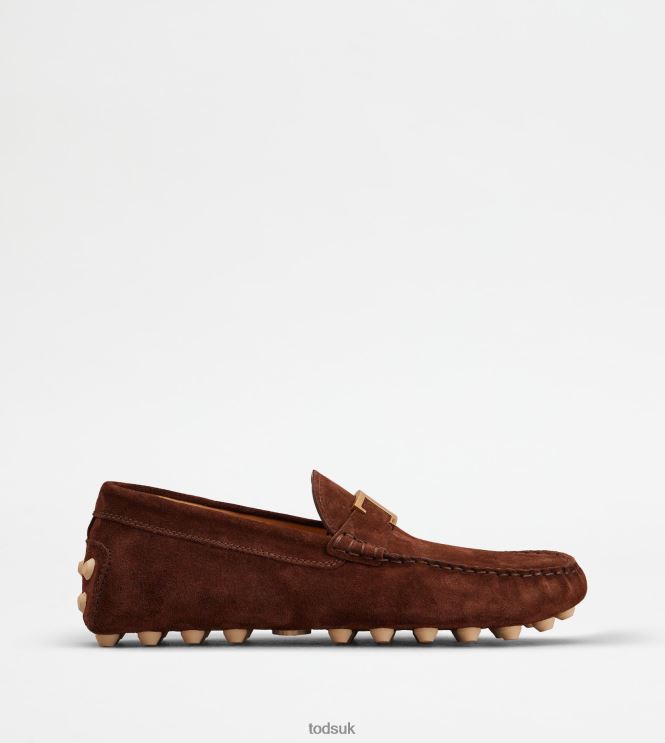 Tod's Men T Timeless Gommino Bubble in Suede 602L84718 Brown/Beige