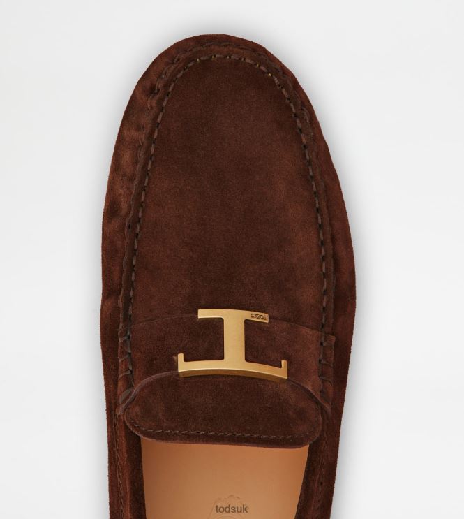 Tod's Men T Timeless Gommino Bubble in Suede 602L84718 Brown/Beige