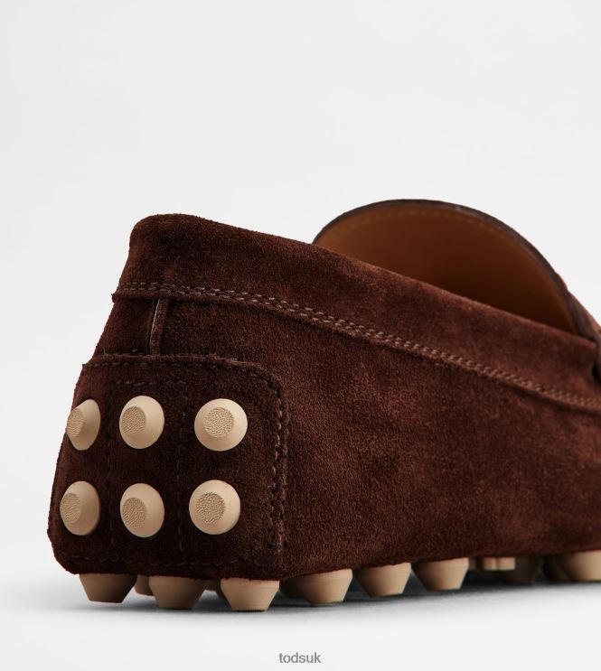 Tod's Men T Timeless Gommino Bubble in Suede 602L84718 Brown/Beige