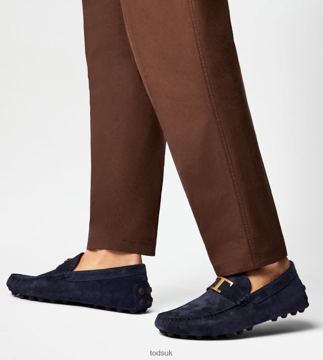 Tod's Men T Timeless Gommino Bubble in Suede 602L84719 Blue/Brown