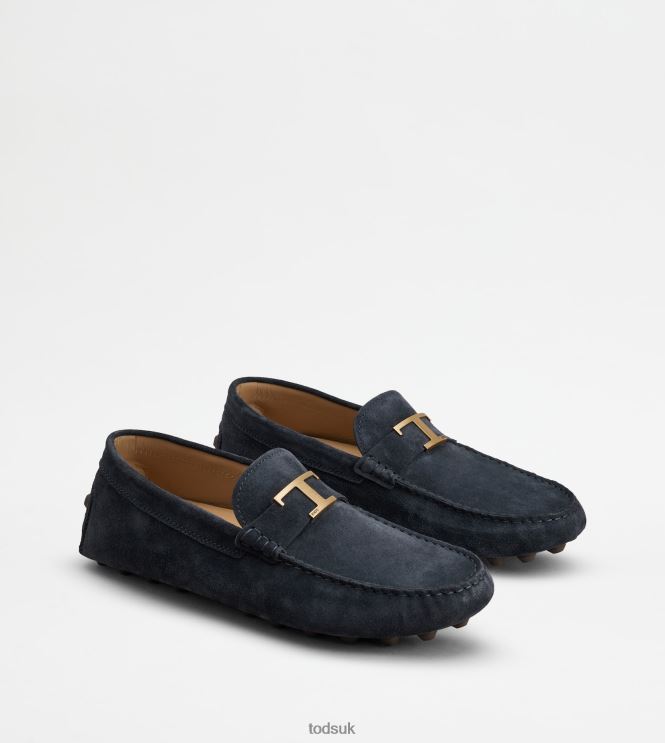 Tod's Men T Timeless Gommino Bubble in Suede 602L84719 Blue/Brown