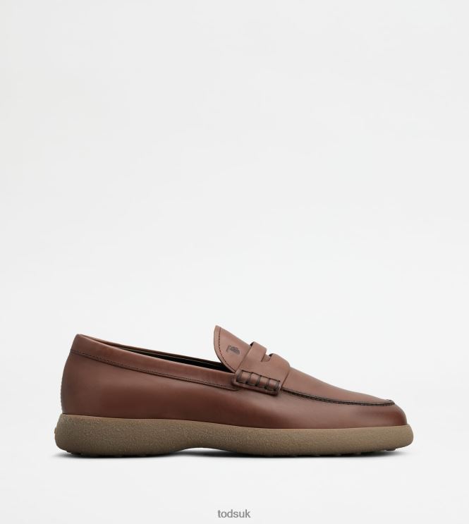 Tod's Men Loafers in Leather 602L84652 Brown