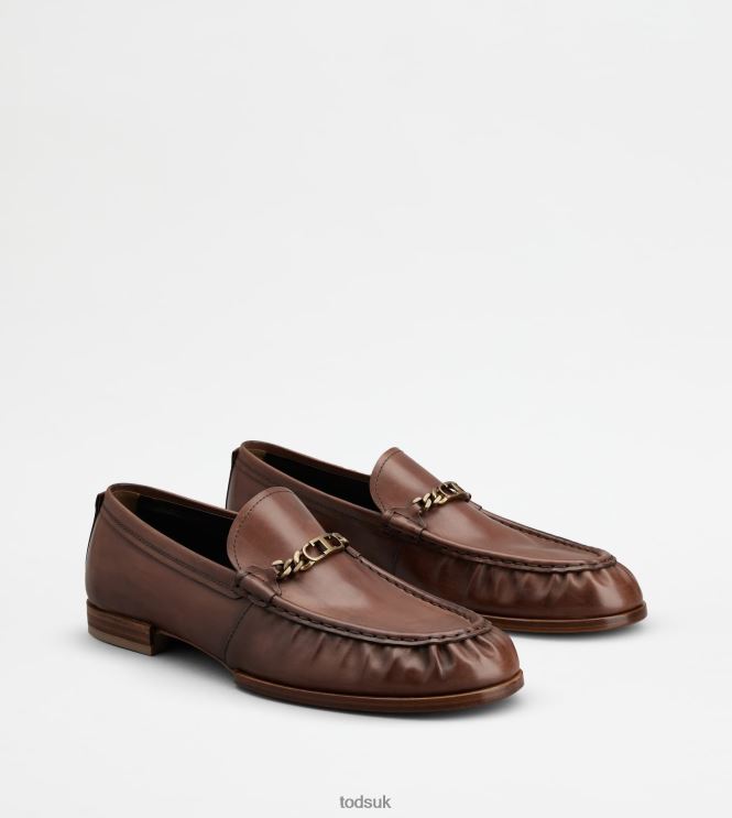 Tod's Men Loafers in Leather 602L84674 Brown