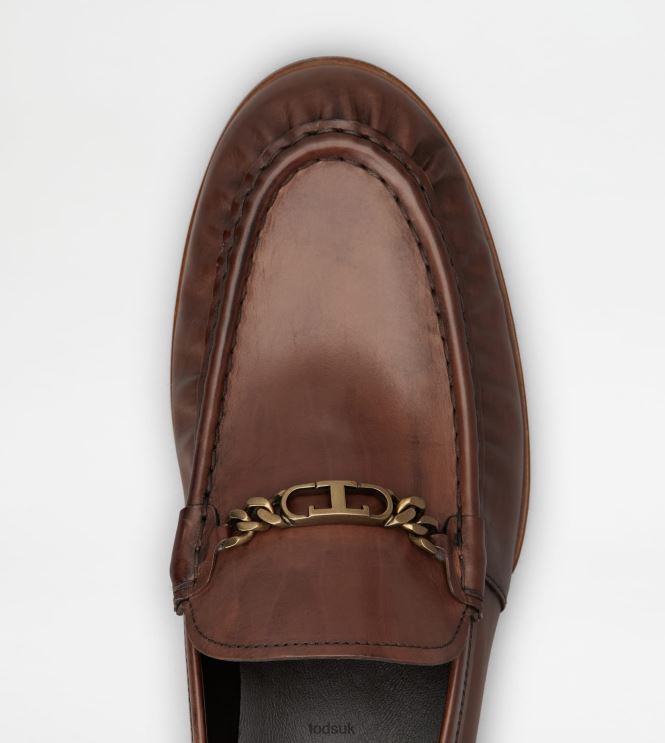 Tod's Men Loafers in Leather 602L84674 Brown