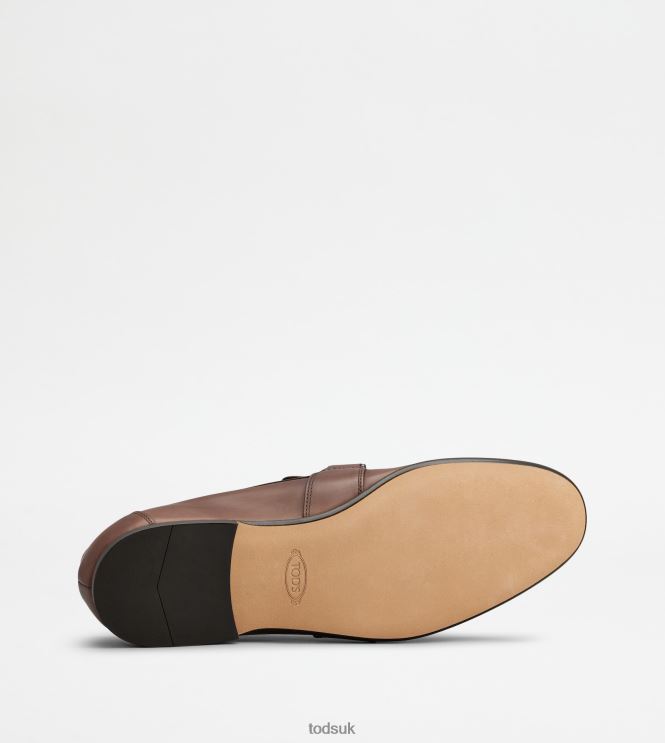 Tod's Men Loafers in Leather with Tassels 602L84684 Brown