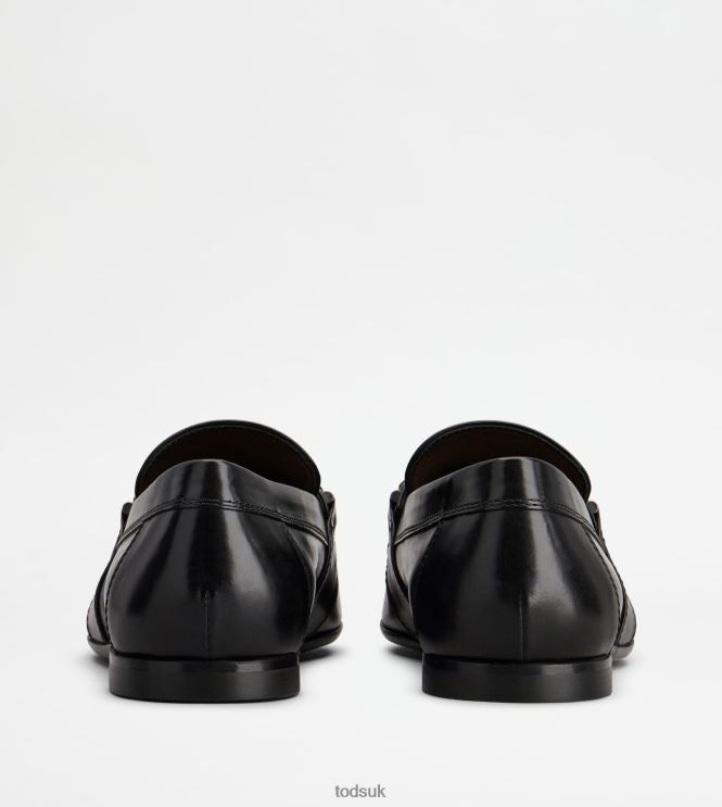 Tod's Men Loafers in Leather with Tassels 602L84685 Black