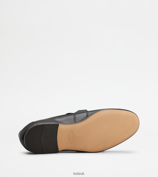 Tod's Men Loafers in Leather with Tassels 602L84685 Black