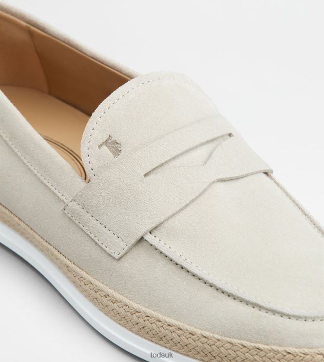 Tod's Men Loafers in Suede 602L84640 Beige
