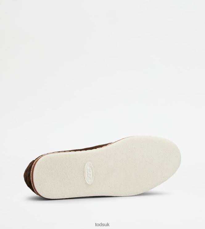 Tod's Men Loafers in Suede 602L84643 Brown