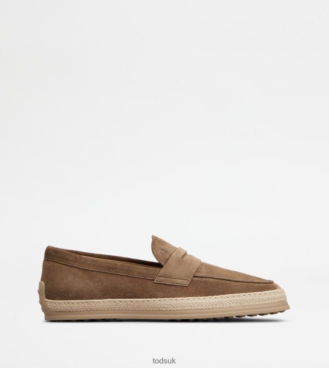 Tod's Men Loafers in Suede 602L84645 Brown