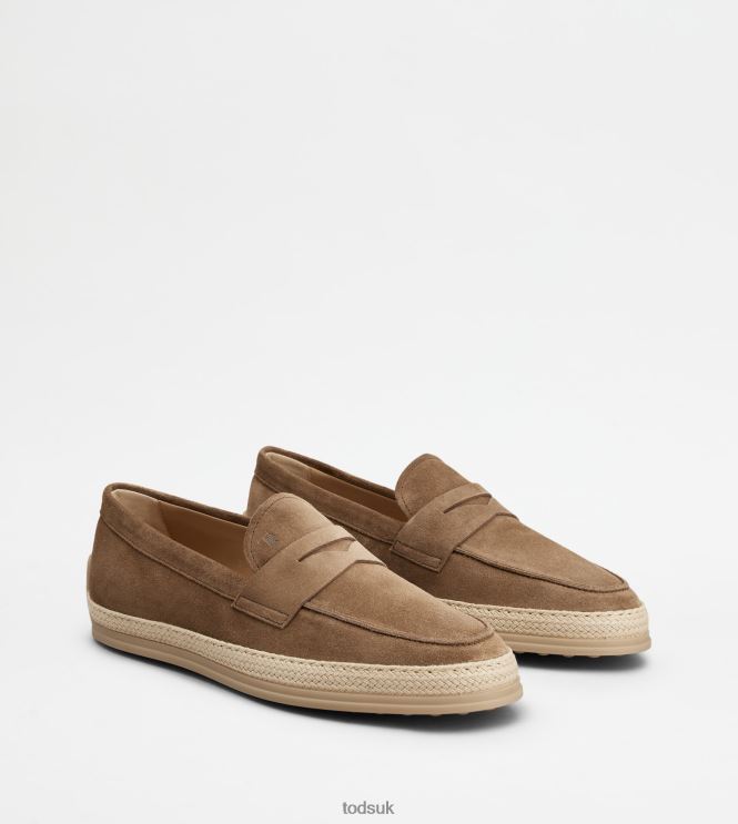 Tod's Men Loafers in Suede 602L84645 Brown