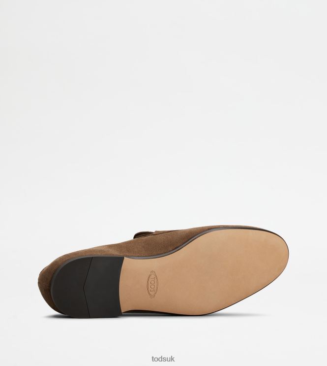 Tod's Men Loafers in Suede 602L84656 Brown
