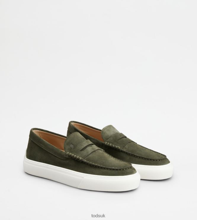 Tod's Men Loafers in Suede 602L84661 Green
